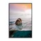 Stupell Industries Turtle Swim at Sunrise Framed Giclee Wall Art Design by Max Blakesberg Studios